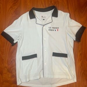 Tombolo White and Black Button-Up Shirt